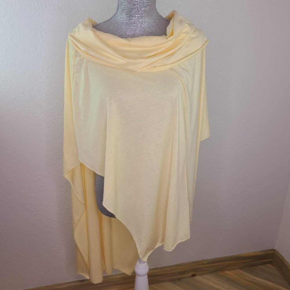MISSLOOK Poncho  Cowl Neck Hi-Low Cover-up